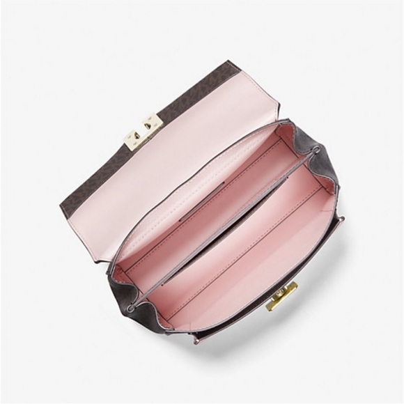 Michael Kors Lita Brown and Pink Crossbody Bag - Picture 3 of 13